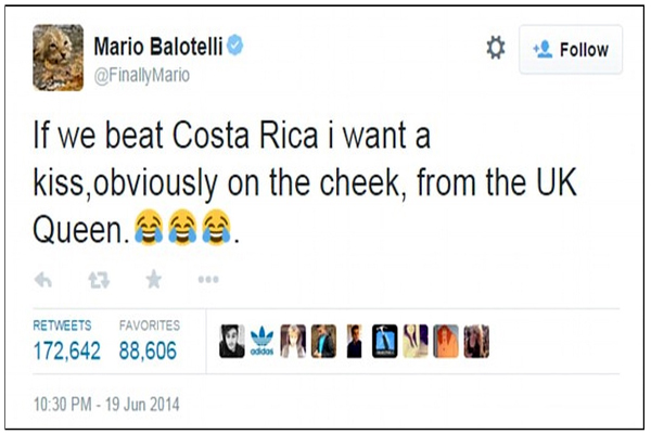 تغريدة بالوتيلي في كأس العالم 2014