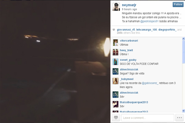 صورة ضوئية لما دونه نيمار على حسابه الخاص على إنيستغرام
