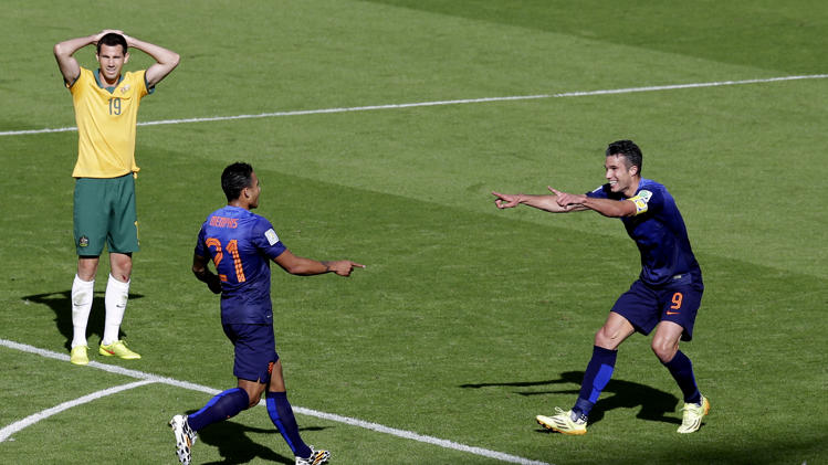 فرحة الهولنديين بالتقدم أمام الاستراليين