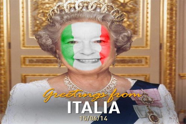 الصورة التي قام المشجع الإيطالي بتركيبها احتفالا بفوز منتخب بلاده