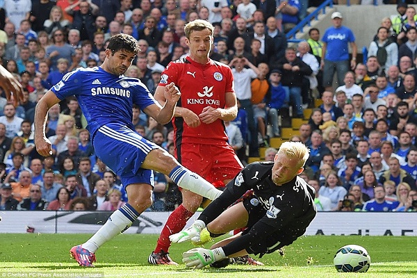 دييغو كوستا يفتتح التسجيل لتشلسي في مرمى ليستر سيتي