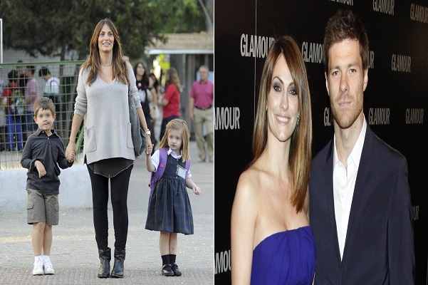 صورة لألونسو وزوجته وأخرى لزوجته واثنين من أطفالها