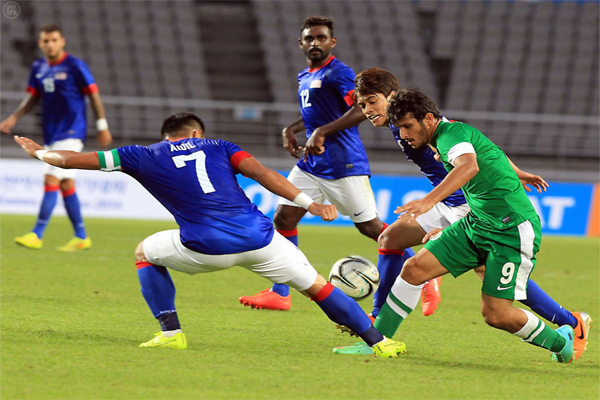 جانب من مباراة المنتخب السعودي أمام المنتخب الماليزي