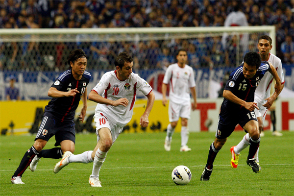مباراة سابقة بين المنتخب الياباني والأردني