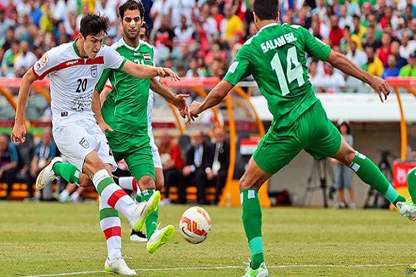 من مباراة العراق وإيران