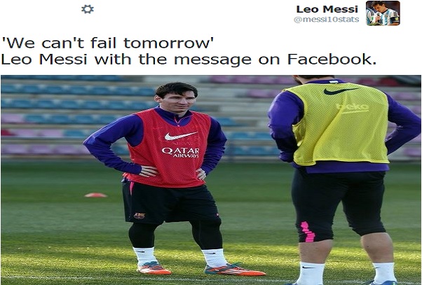 ليونيل ميسي يُغرد عبر تويتر بعد خسارة ريال مدريد