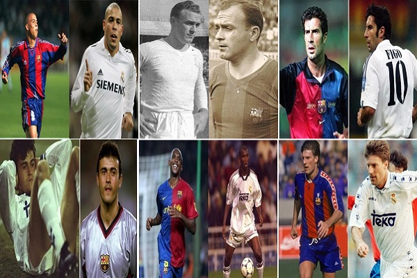 لاعبون عظماء دافعوا عن ألوان برشلونة وريال مدريد
