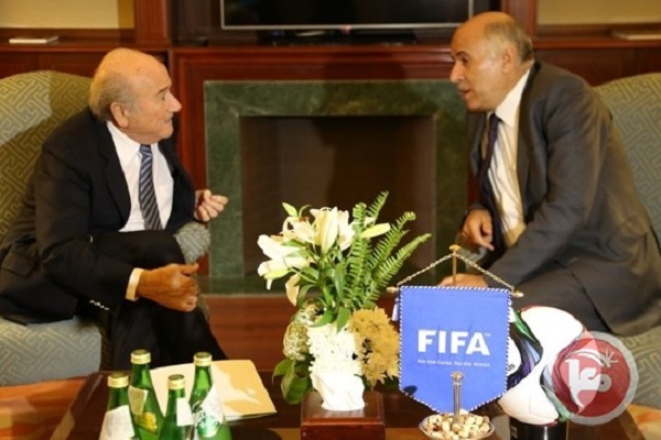 بلاتر مع رئيس الاتحاد الفلسطيني لكرة القدم