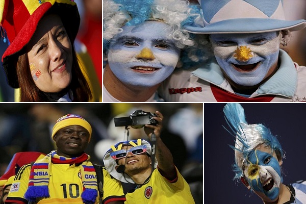  تقليعات الجماهير الأرجنتينية والكولومبية .. في صور