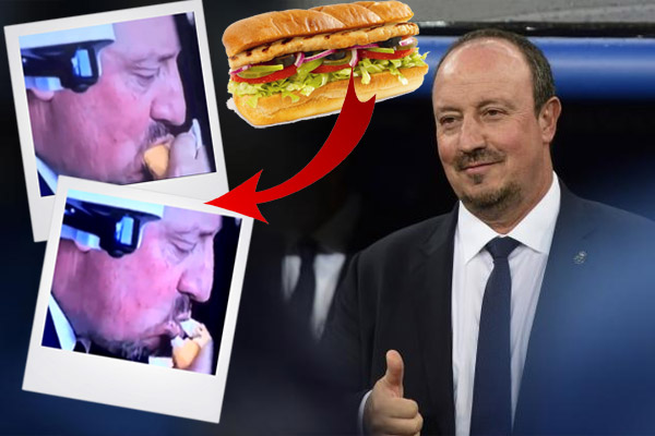 أحداث مباراة ريال مدريد وشاختار تجبر بينيتيز على التهام الطعام بشراهة