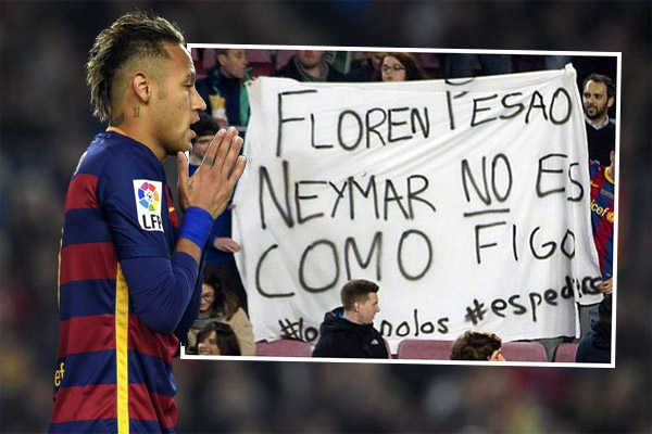 جماهير برشلونة تؤكد لفلورنتينو بيريز بأن نيمار ليس فيغو الجديد
