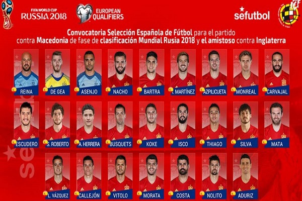 عاد مهاجم اتلتيك بلباو المخضرم اريتث ادوريث (35 عاما) الجمعة الى تشكيلة منتخب اسبانيا لكرة القدم لمواجهة مقدونيا في تصفيات كأس العالم وانكلترا وديا.