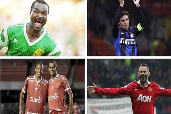 الأرجنتيني زانتي والكاميروني ميلا والويلزي غيغز والبرازيلي ريفالدو من أبرز النجوم الذين اعتزلوا بعد سن الـ 40