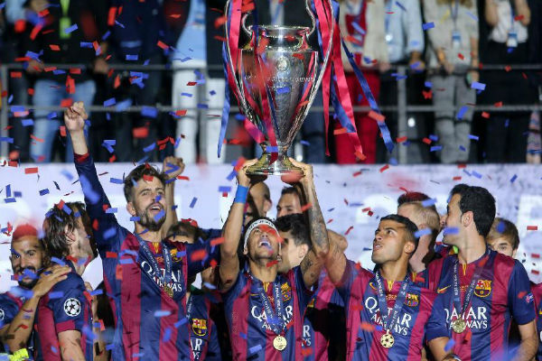 برشلونة توج بلقب دوري الأبطال في الموسم الماضي على حساب يوفنتوس