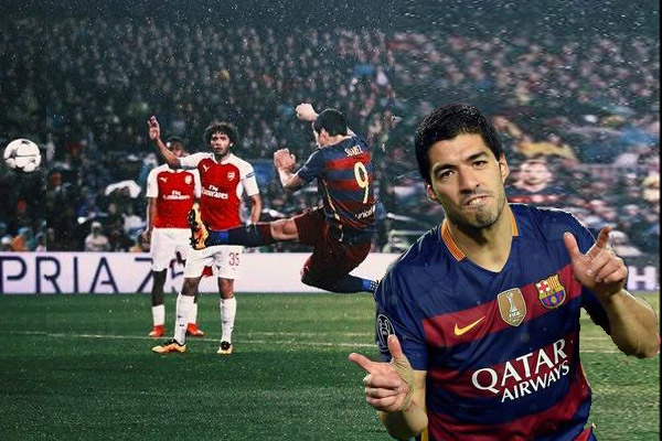 سواريز أحرز هدفاً لبرشلونة بطريقة مثيرة للإعجاب