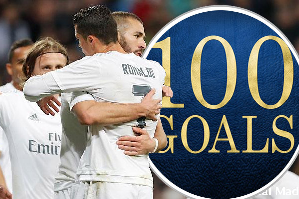 ريال مدريد يبصم على 100 هدف بالليغا للموسم السابع توالياً