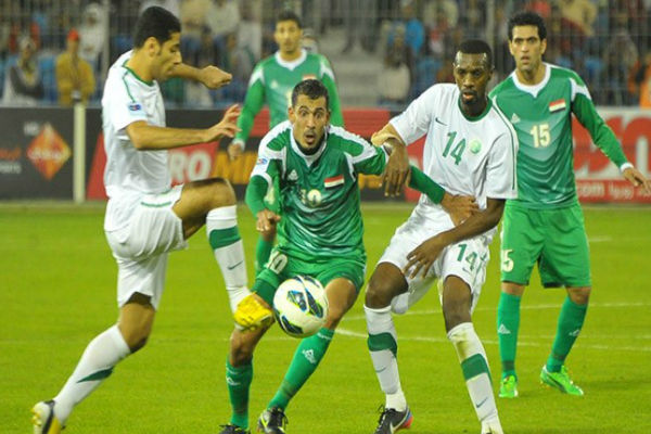 مباراة سابقة بين منتخبي العراق والسعودية
