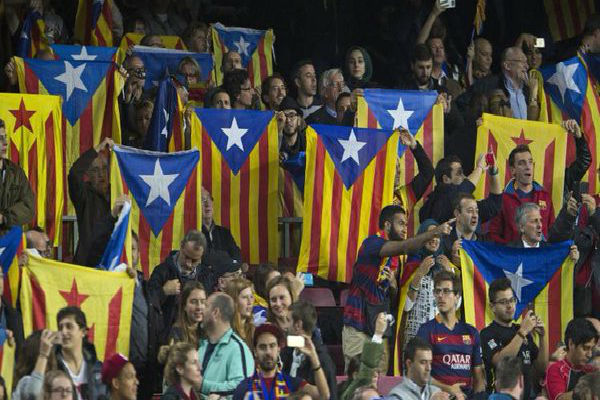 أعلام كتالونيا المحظورة في نهائي كأس إسبانيا