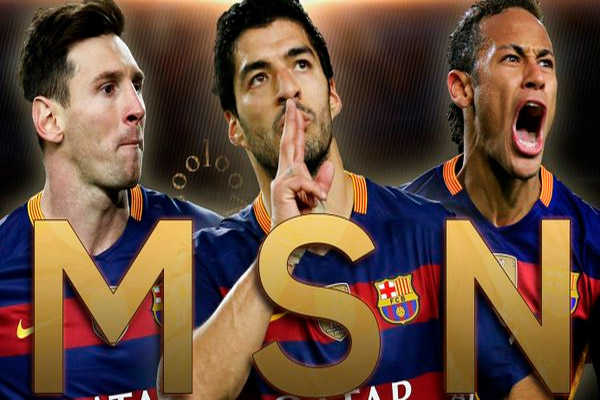 الثلاثي الهجومي لبرشلونة الشهير إعلاميا بإسم 