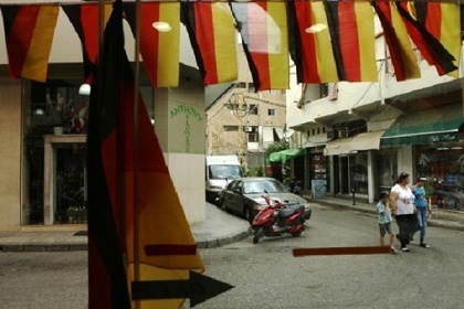 منطقة أرمنية في لبنان تزدان بألوان العلم الألماني في كأس اوروبا