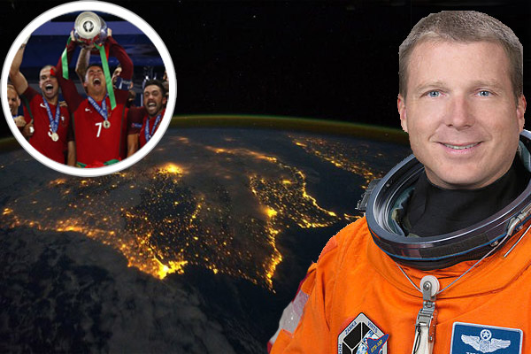 رائد الفضاء الأميركي تيري فيرتس وجه تهنئته لشعب البرتغال على طريقته الخاصة