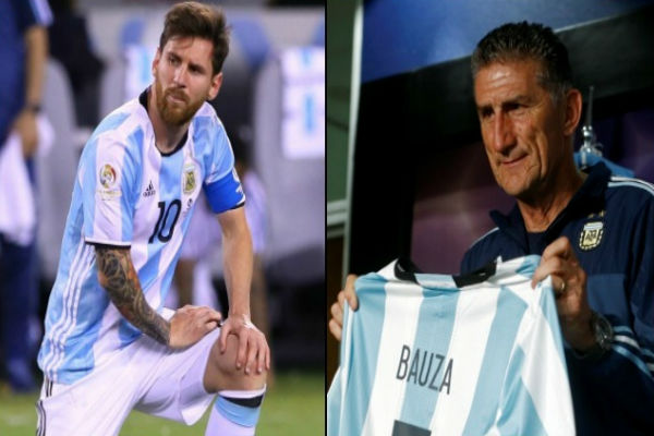 مدرب المنتخب الأرجنتيني الجديد إدغاردو بوزا ومواطنه ميسي