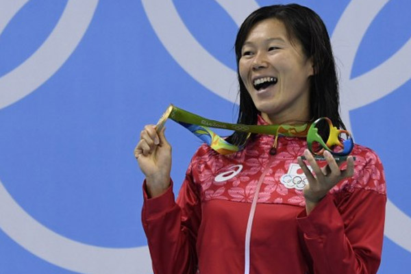 احرزت اليابانية ريو كانيتو ذهبية سباق 200 م صدرا في رياضة السباحة