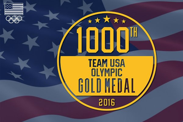  احرزت الولايات المتحدة ميداليتها الذهبية الالف في تاريخ مشاركاتها في الالعاب الاولمبية الصيفية