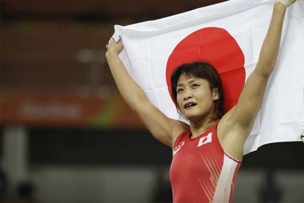  احرزت اليابانية كاوري ايتشو ذهبية وزن 58 كلغ في المصارعة الحرة