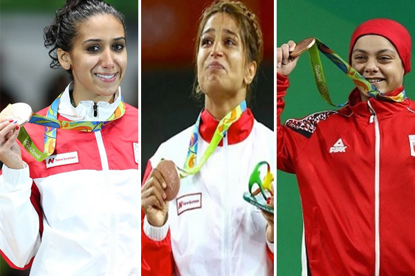 طوقت سيدات العرب اعناقهن لاول مرة في رفع الاثقال والمبارزة والمصارعة