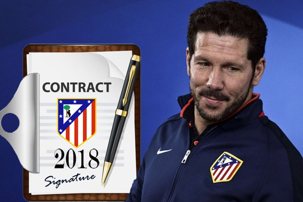 نهاية عقد المدرب سميوني مع نادي أتلتيكو مدريد سينتهي في يونيو 2018، وليس في 2020