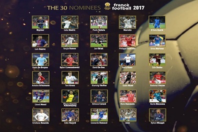 28 لاعبا ينافسون ميسي ورونالدو على جائزة الكرة الذهبية