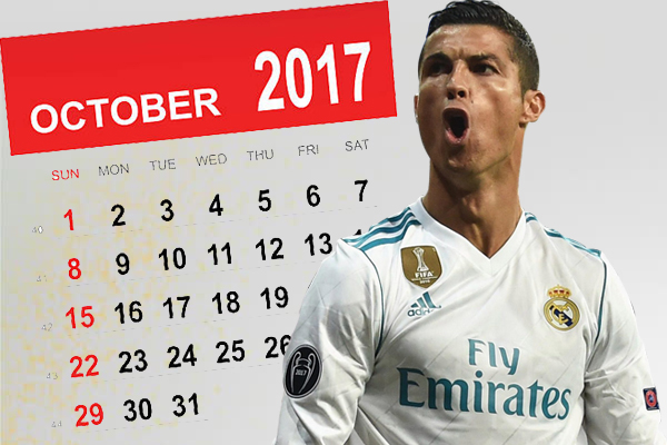 اكتوبر هو الشهر المفضل بين أشهر الموسم الرياضي للمهاجم البرتغالي كريستيانو رونالدو
