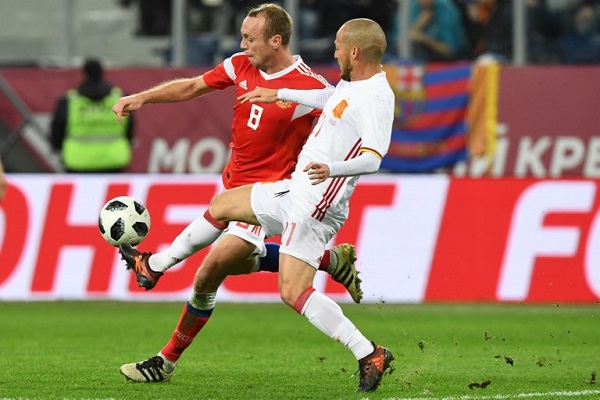 روسيا تفرض التعادل على إسبانيا في مباراة ودية