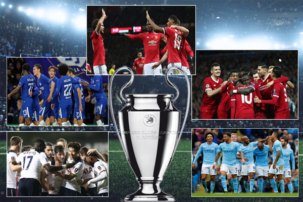  شهد ختام دور المجموعات من بطولة دوري أبطال أوروبا سابقة تاريخية بعدما تأهلت خمسة أندية من بلد واحد يمثلون الدوري الإنكليزي الممتاز