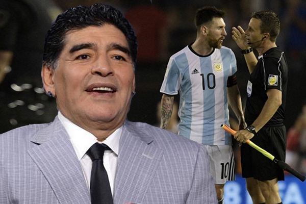  نفى مارادونا وجود أي علاقة له بقرار الاتحاد الدولي لكرة القدم بإيقاف مواطنه ميسي 4 مباريات