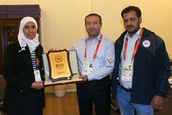رئيسة البعثة الرياضية اليمنية الى دورة ألعاب التضامن الإسلامي نائلة نصر عباس