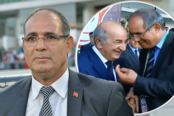  استغل المدرب المغربي بادو الزاكي لحظة تتويجه ليطلب من رئيس الحكومة الجزائرية بطلب فتح الحدود