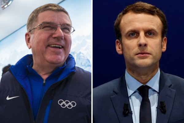 الرئيس الفرنسي ايمانويل ماكرون سيلتقي مع رئيس اللجنة الاولمبية الدولية الالماني توماس باخ يوم الاثنين المقبل
