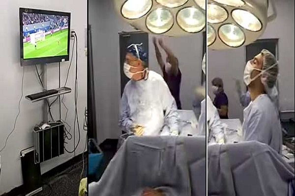 جراحون يحتفلون بفوز تشيلي على البرتغال من غرفة العمليات