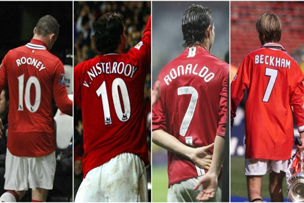 القميصين رقمي 7 و 10 في نادي مانشستر يونايتد قد ارتبطا بحملهما أفضل نجوم النادي على مر تاريخه العريق