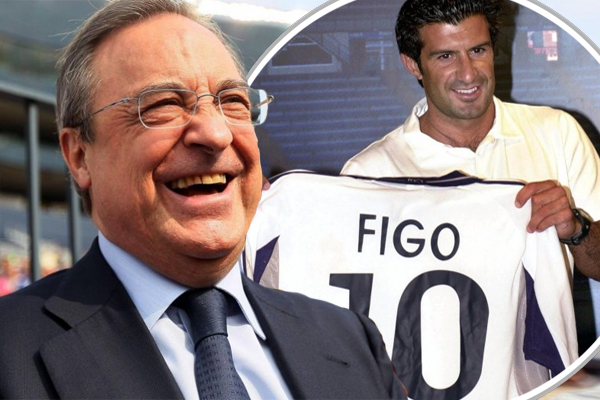 انتقل فيغو إلى ريال مدريد بعدما دفع النادي الملكي الشرط الجزائي في عقده مع برشلونة والمقدر بـ 60 مليون يورو