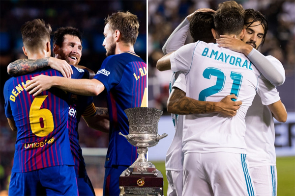 يحل ريال مدريد بطل الدوري الاسباني ضيفا على برشلونة بطل الكأس في ذهاب الكأس السوبر المحلية