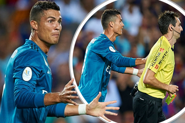 أعلن الاتحاد الإسباني إيقاف البرتغالي كريستيانو رونالدو خمس مباريات إثر طرده ببطاقة صفراء ثانية ودفعه الحكم 