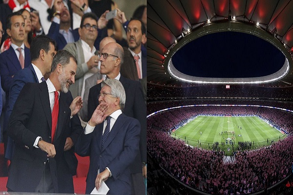 افتتاح الملعب الجديد لأتلتيكو مدريد بحضور الملك فيليبي السادس