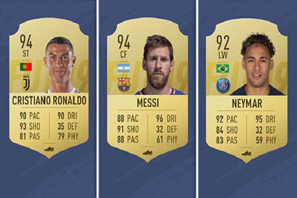رونالدو وميسي يتصدران قائمة تقييمات اللاعبين في FIFA 19