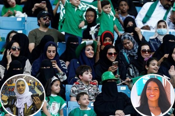 مبارة الأهلي والباطن في مدينة جدة تشهد أول حضور للمرأة في الملاعب السعودية