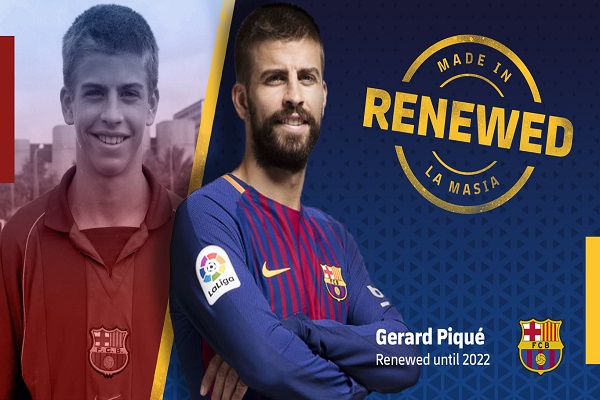 بيكيه باق مع برشلونة حتى 2022