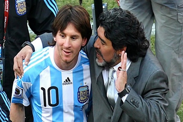مارادونا ينصح ميسي يترك المنتخب الأرجنتيني