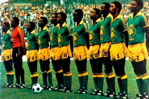 زائير المنتخب الأفريقي في مونديال 1974 وخسر مبارياته الثلاثة أمام البرازيل ويوغسلافيا وإسكتلندا